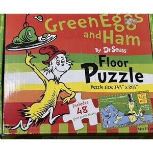 2010 Dr. Seuss Green Eggs and Ham 48pc Children's Floor Puzzle